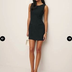 Reformation Classic Black Tweed Mini Dress